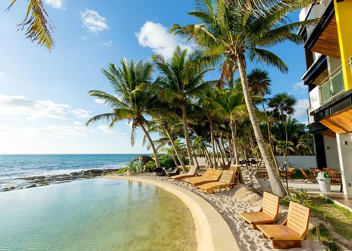 Angelina 28 Beachfront And Family - Modern And Relaxing Long - 20 Min From Cancun Airport Apartamento Puerto Morelos